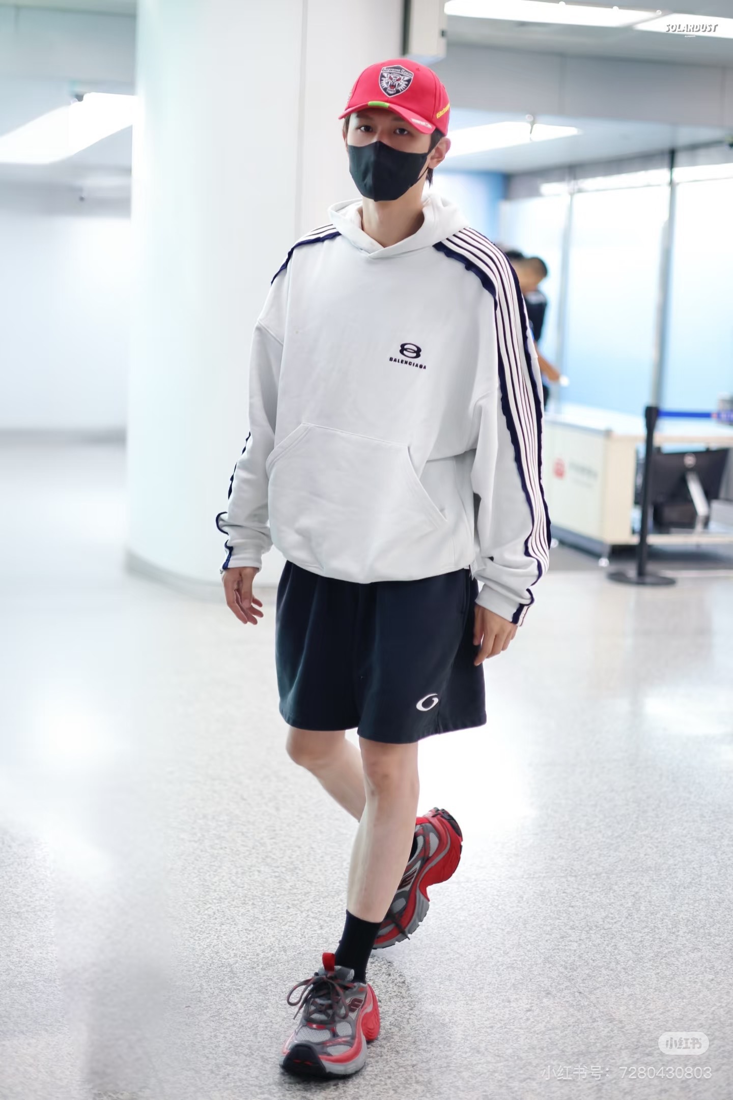 Balanciag@ Tape Panels Sleeve Hoodie