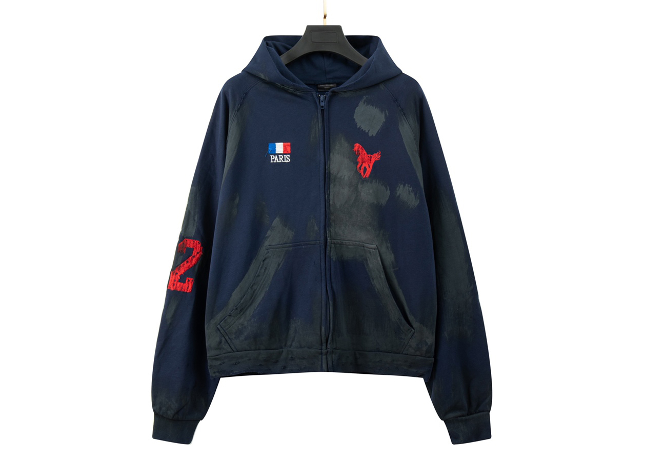 Balancig*  Zip Up Hoodie 'Dark Navy'