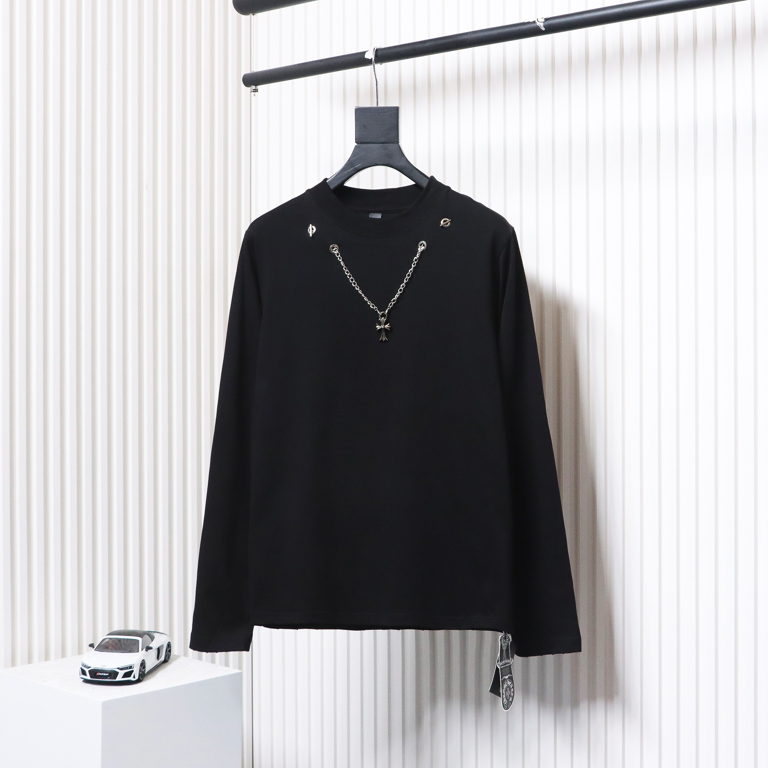 Chrome Heart Cross pendant Long Sleeve T-Shirt