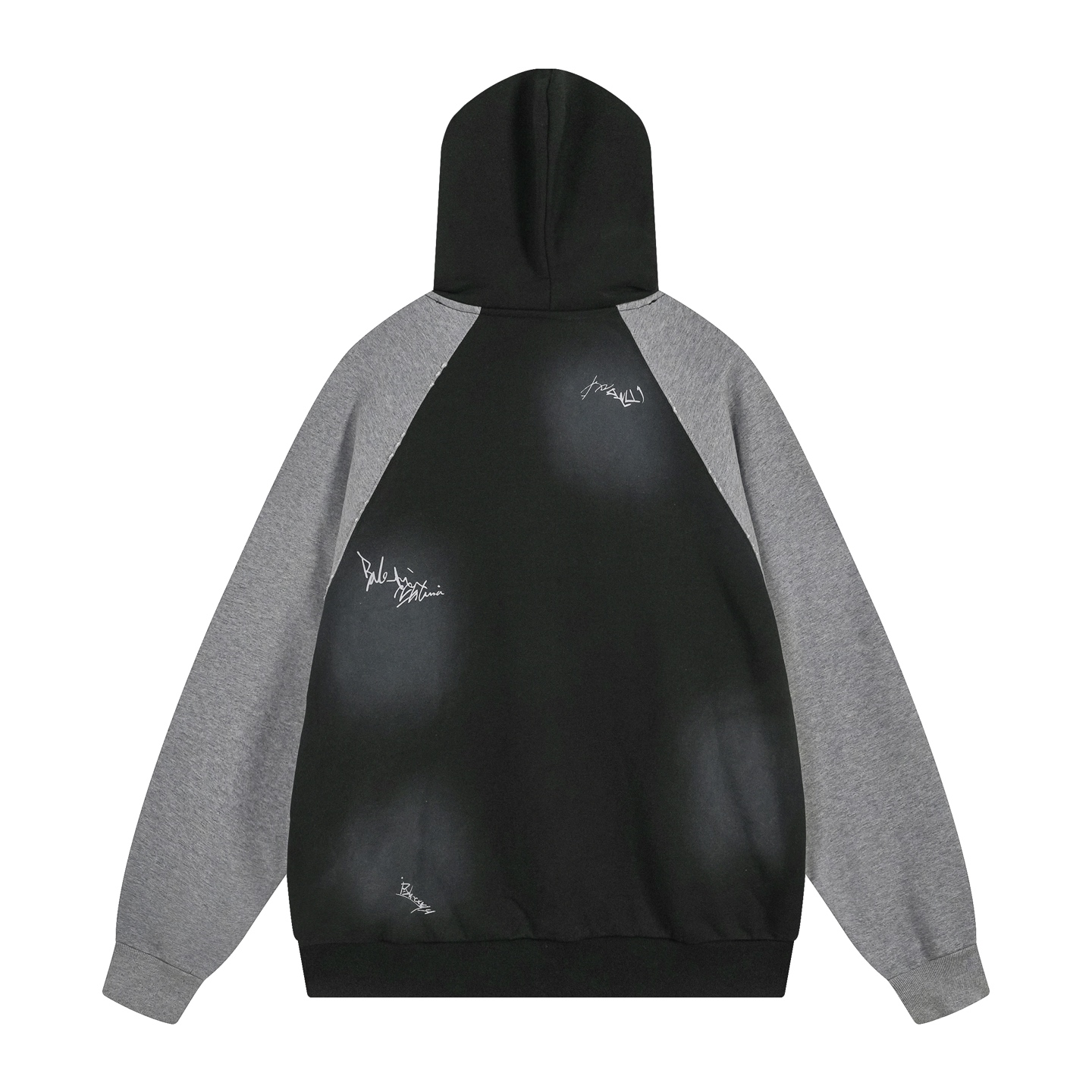 Balanciag@ Signature Print Hand-Painted Graffiti Cardigan Hoodie FW26