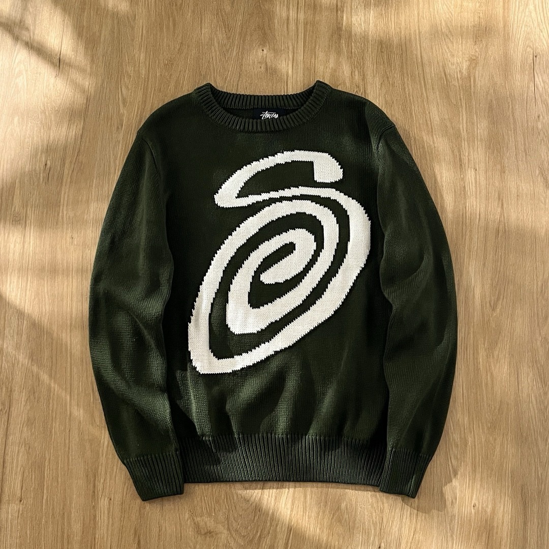 Stussy  S  curly mosquito coil knit sweater