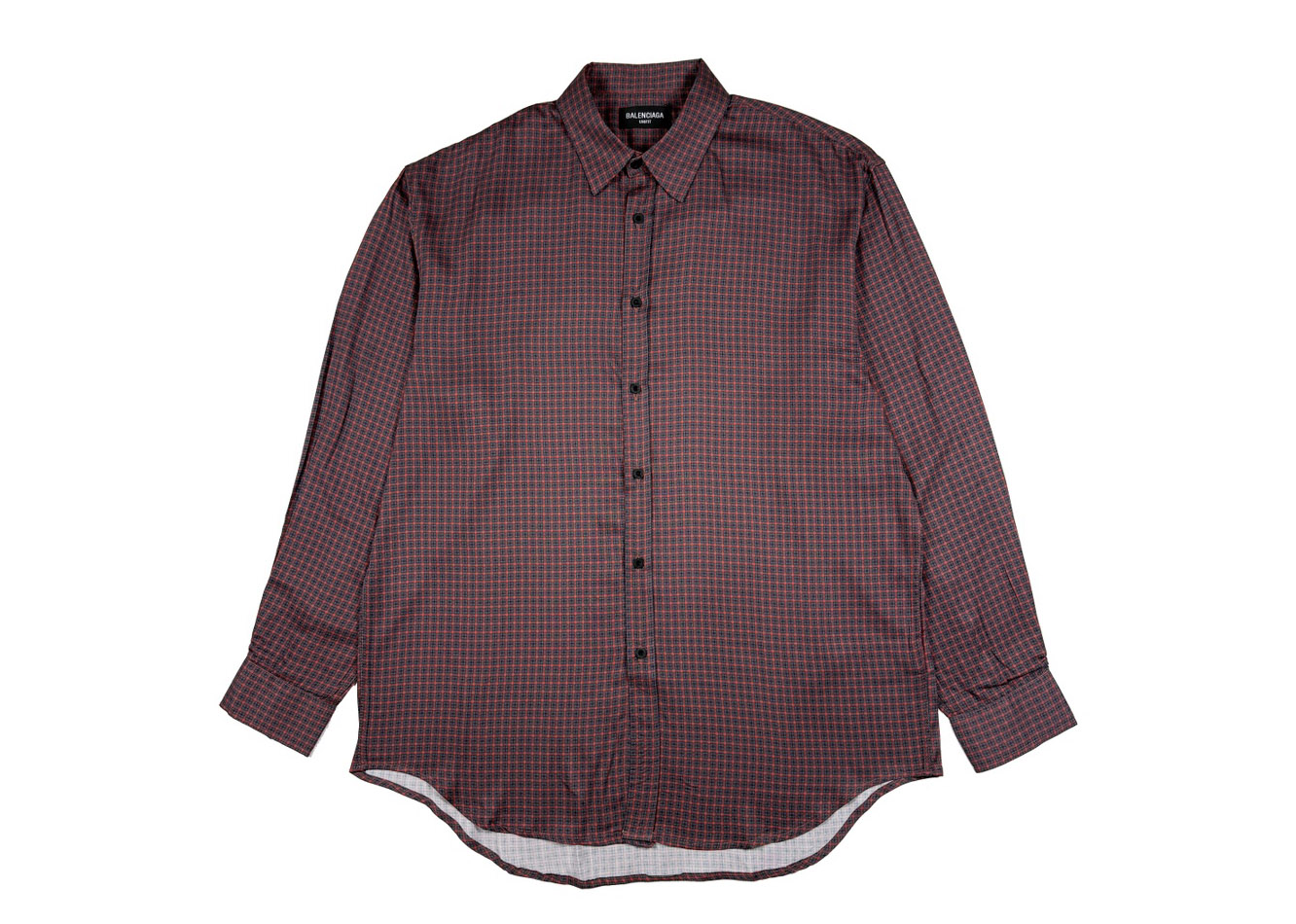 Balanciag@ Plaid Long-Sleeve Collared Shirt