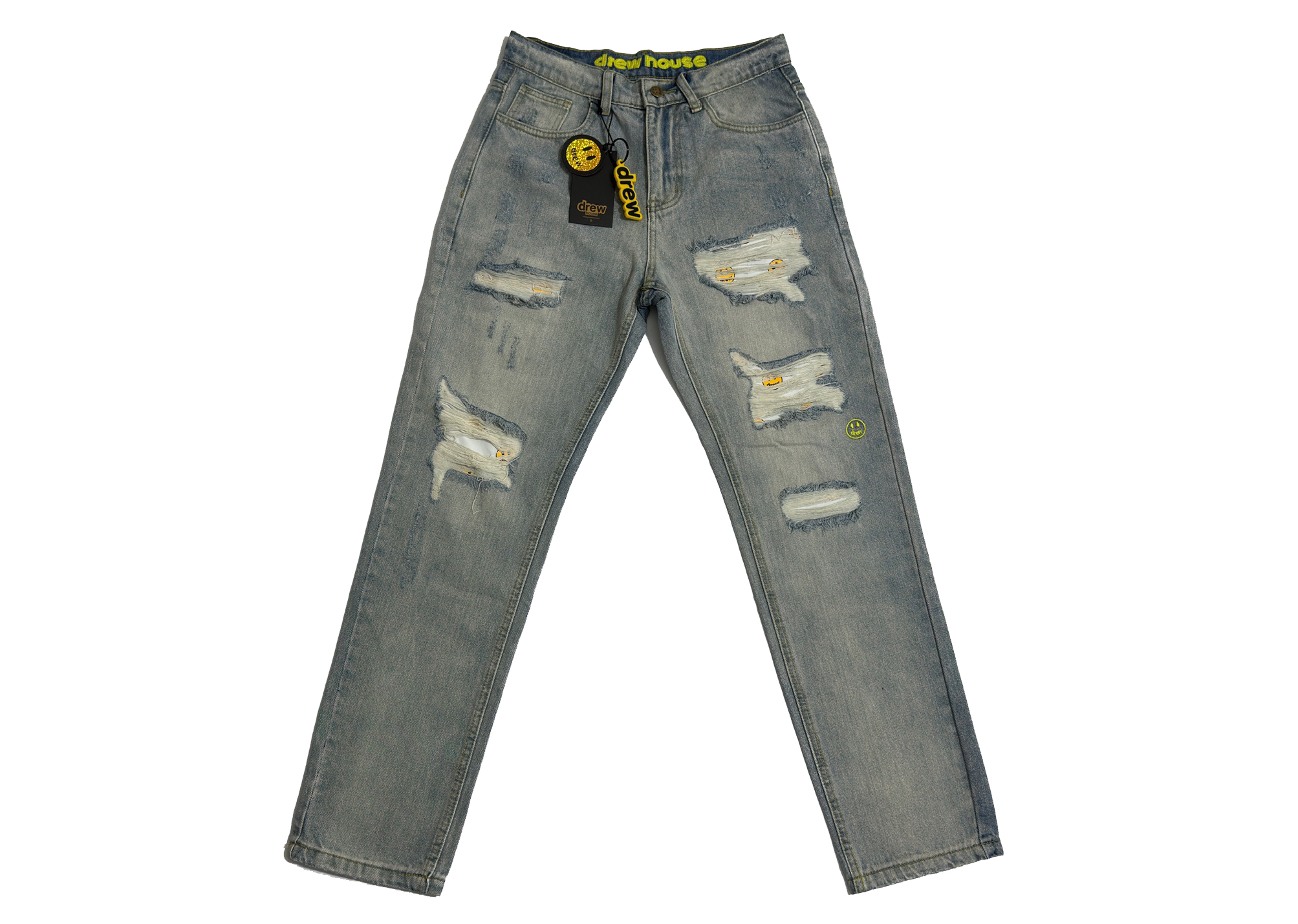 Drew House Smiley Face Jeans With Holes