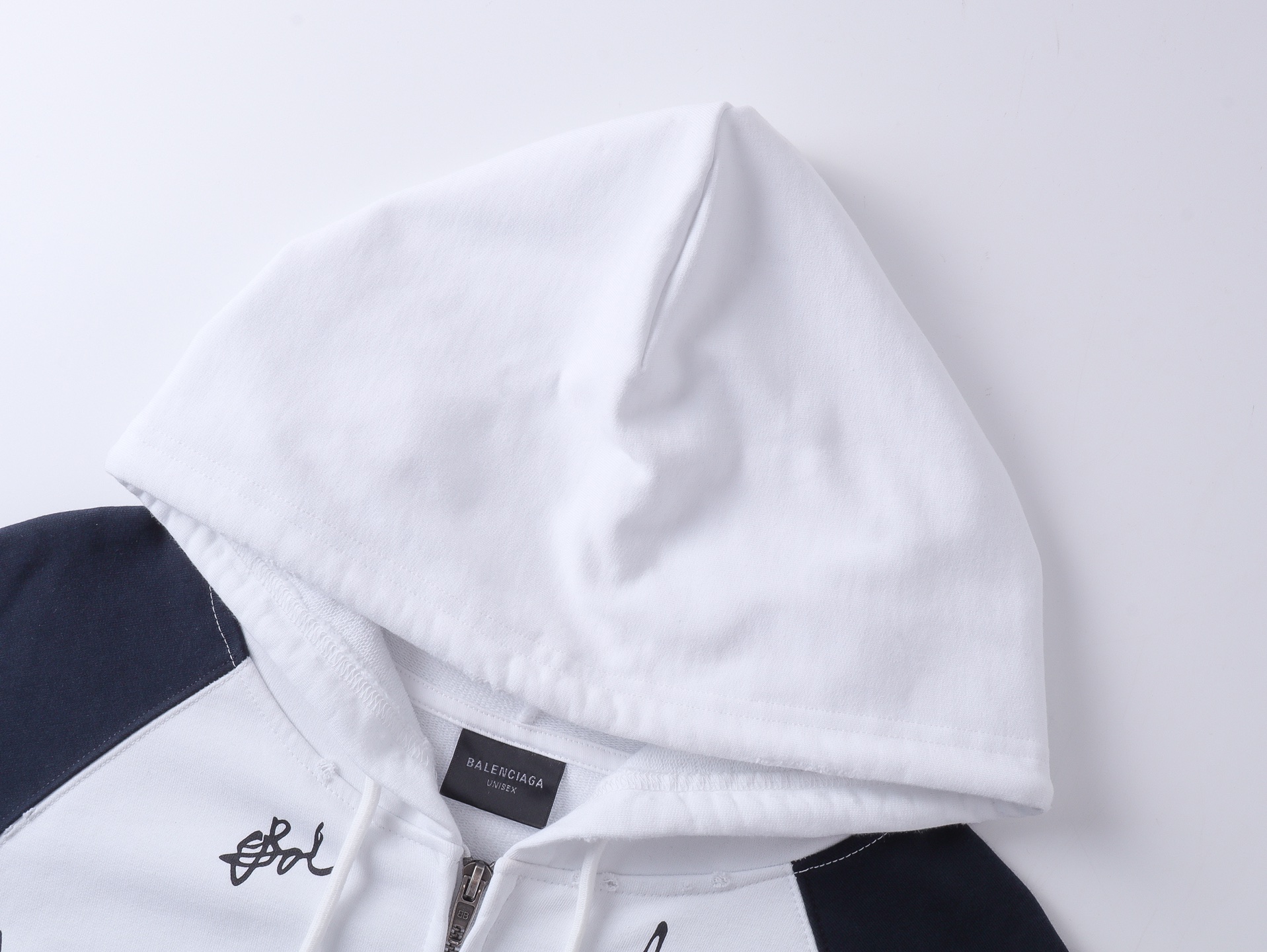 Balanciag@ Signature Print Hand-Painted Graffiti Cardigan Hoodie FW26