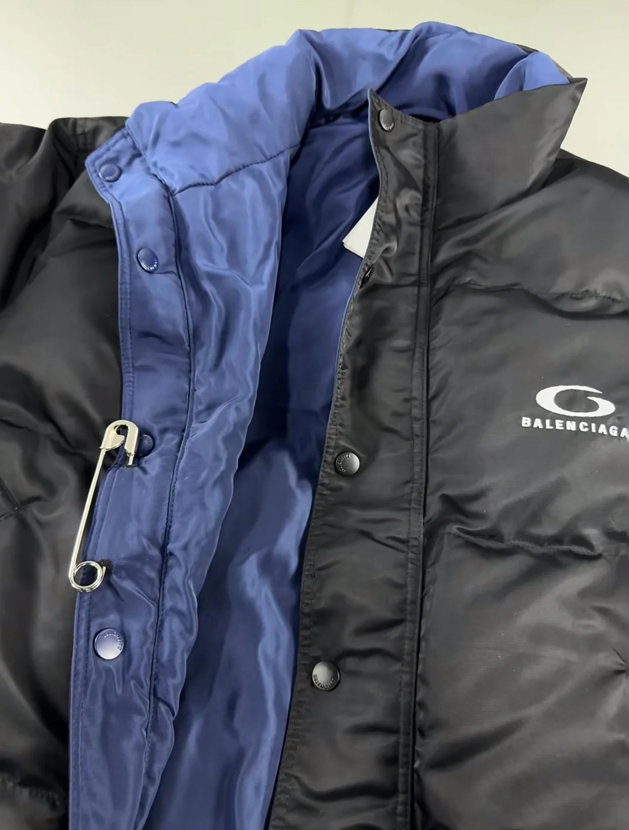 Balanciag@ Reversible Pin-Detail Down Jacket