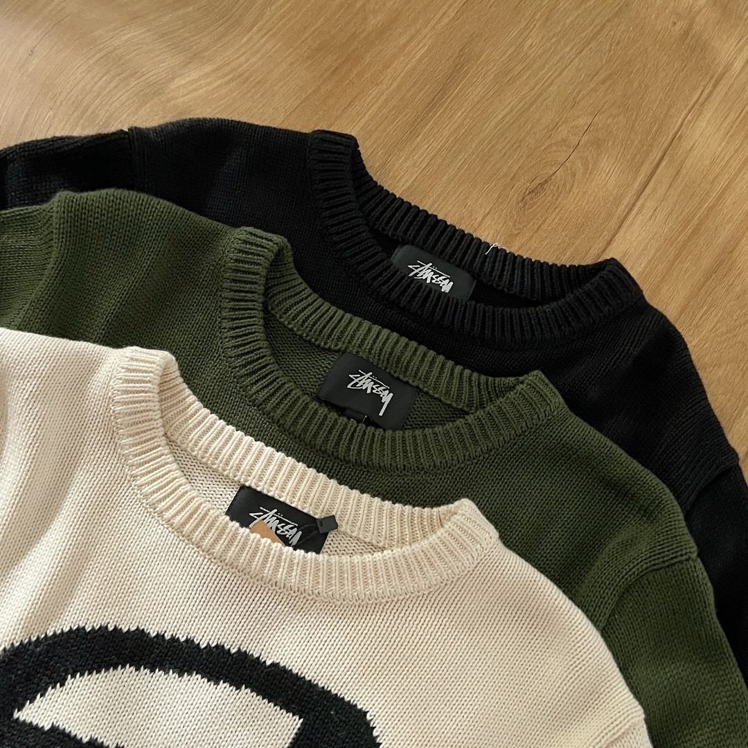 Stussy  S  curly mosquito coil knit sweater