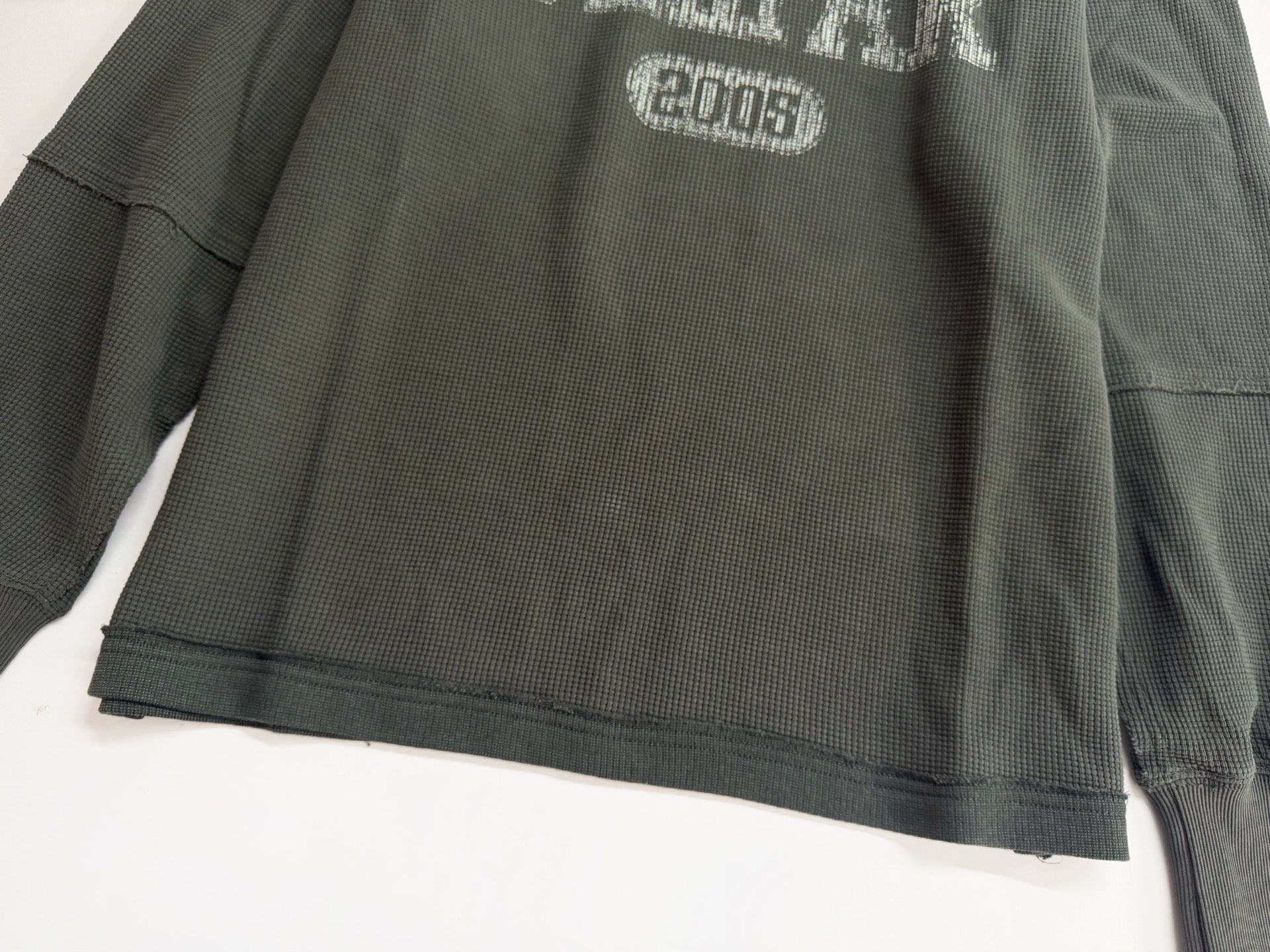 Telfar Distressed Waffle Knit Long-Sleeve