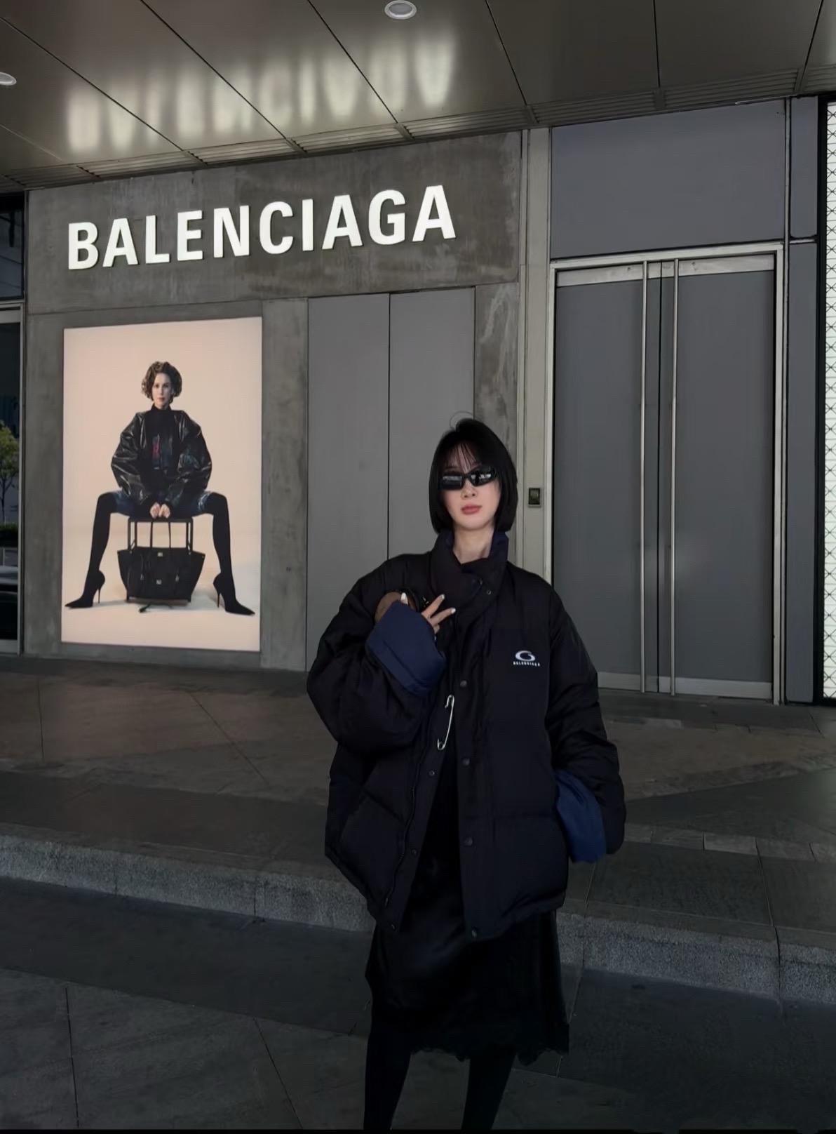 Balanciag@ Reversible Pin-Detail Down Jacket