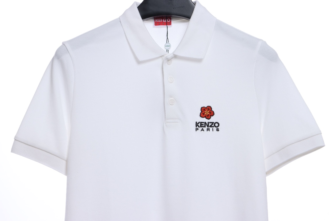 kenzo crabapple flower embroidery POLO short sleeves