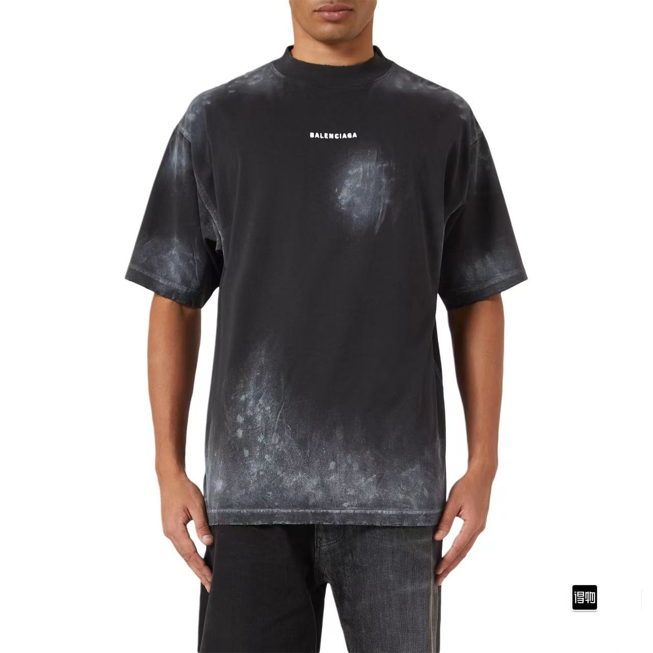 Balanciag@ Washed Distressed Short-Sleeve T-Shirt FW25