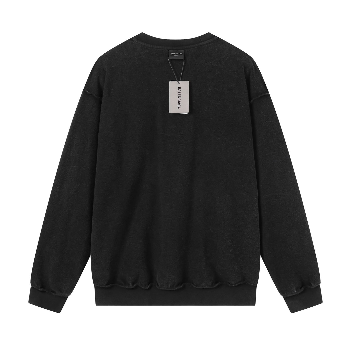 Balanciag@ Reverse Embroidered Washed Crewneck Hoodie FW26