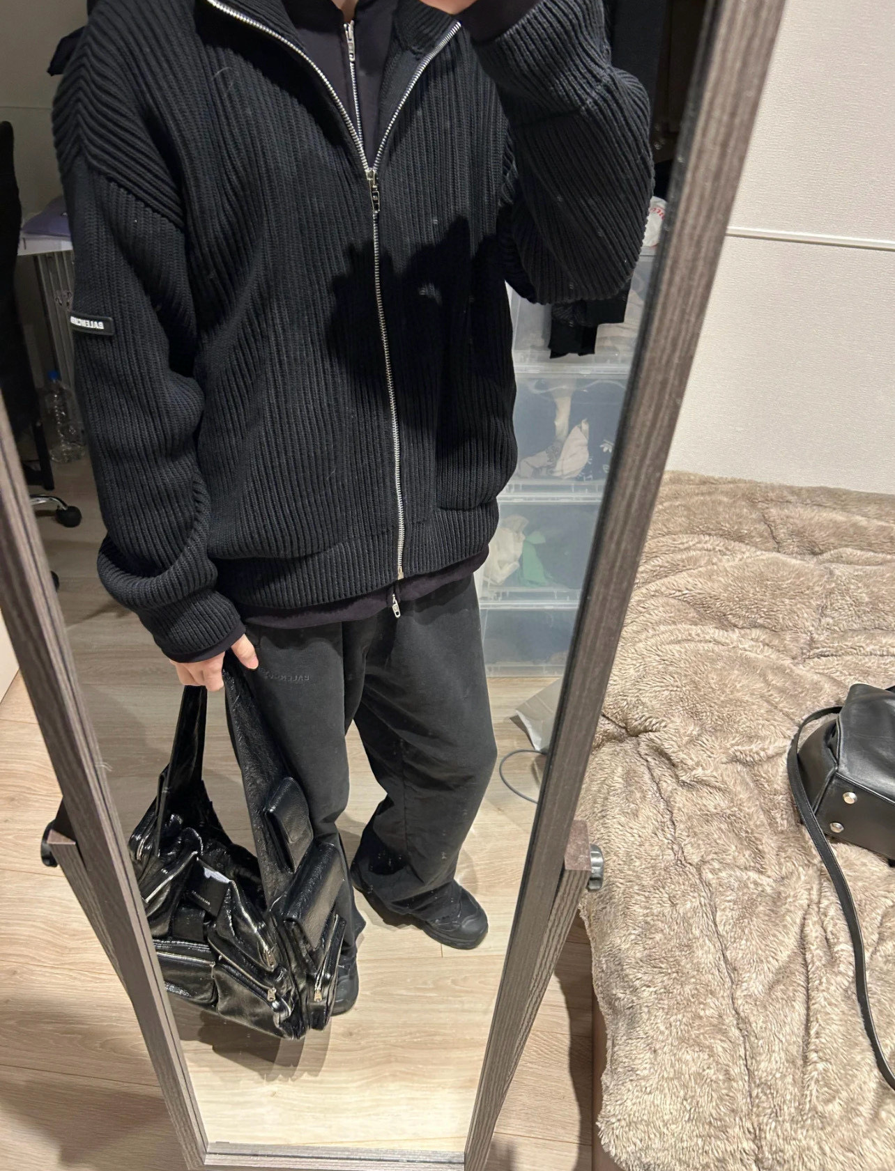 Balenciag@ Men's Zip Up Cardigan