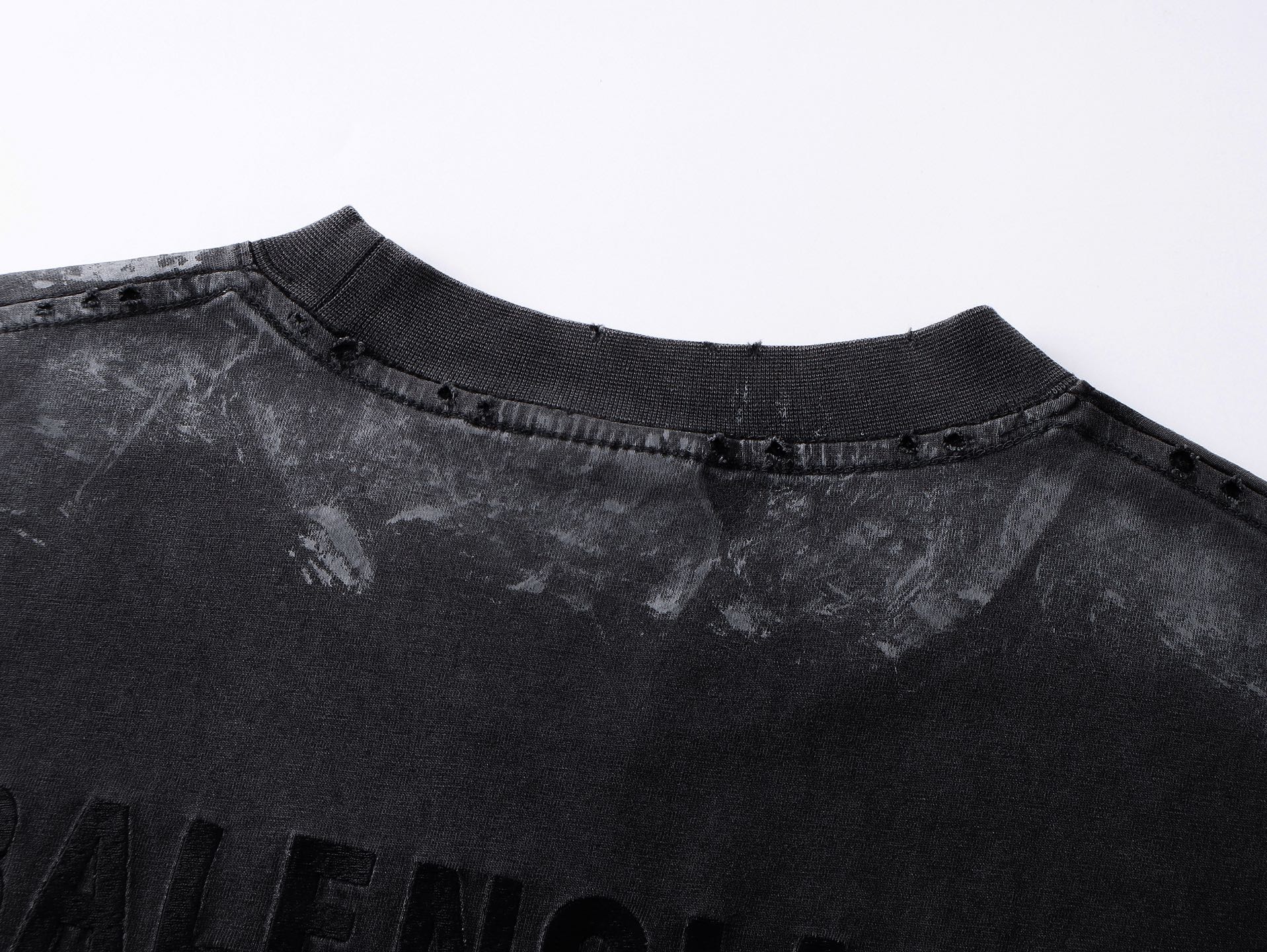 Balanciag@ Washed Distressed Short-Sleeve T-Shirt FW25