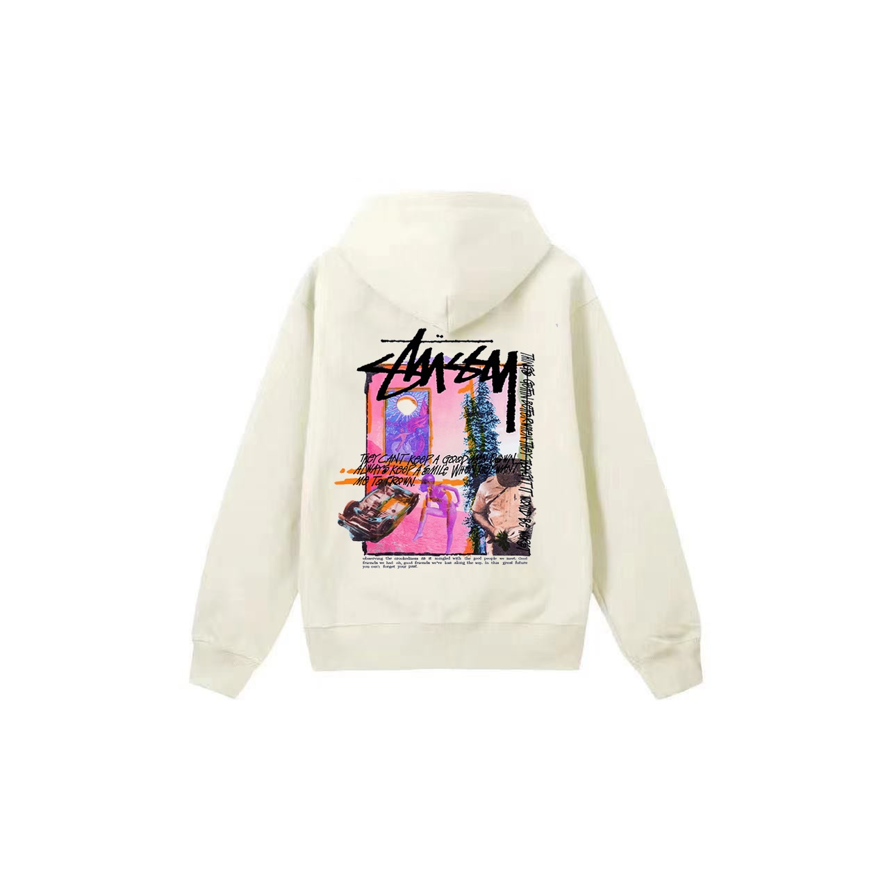 Stussy Daydream Graffiti Print  Zipper  Hoodie