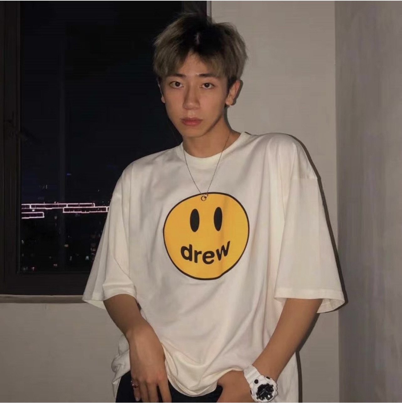 DREW classic smiley face printing short sleeves