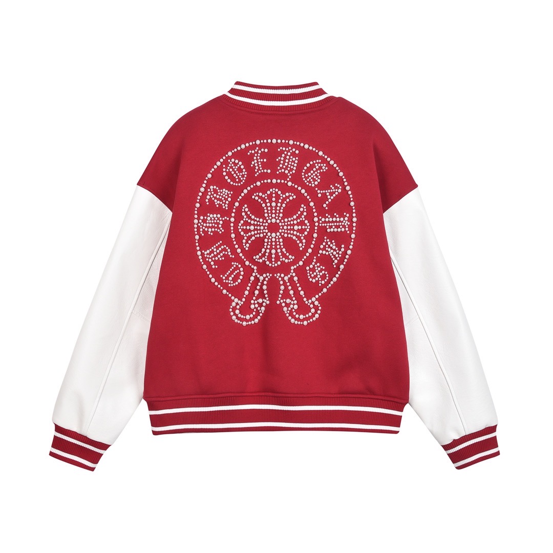 Chrome Hearts Sanskrit Cross Wool Varsity Jacket