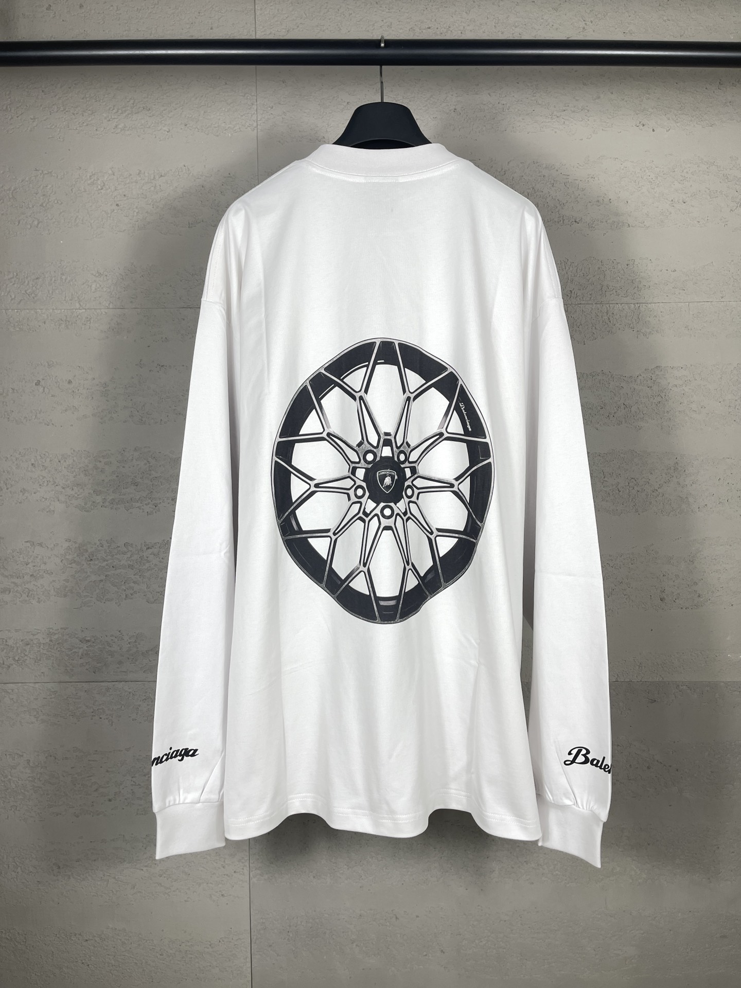 Balanciag@  Lamborghini  Long Sleeves Tee 2025