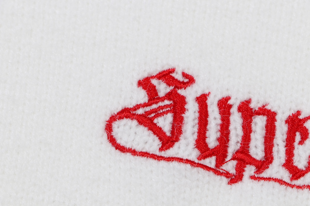 Supreme Embroidered Letter Logo Crewneck Wool Knit Sweater