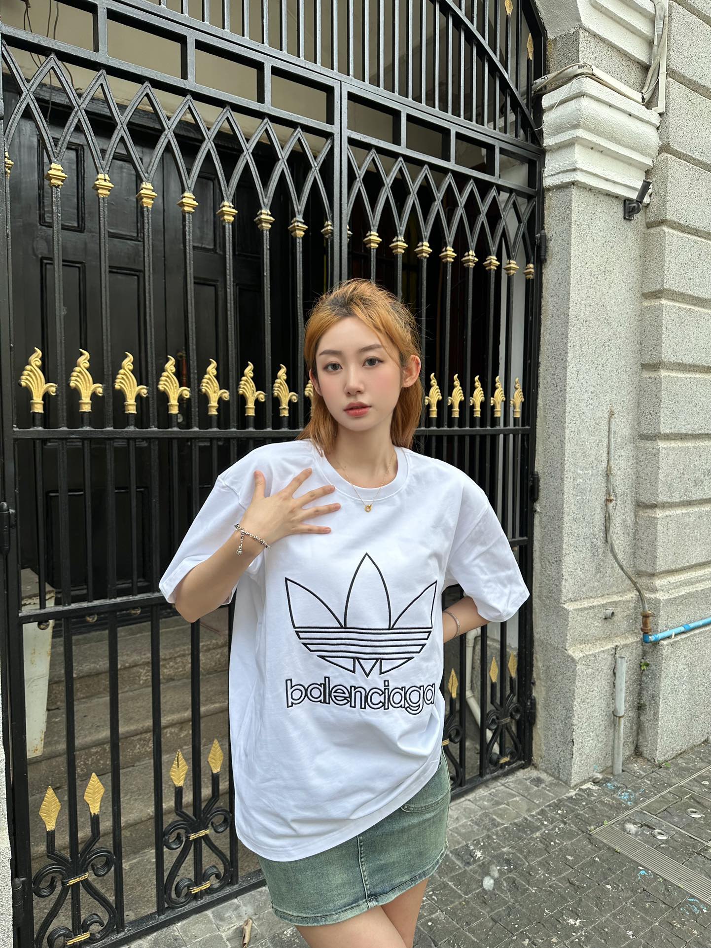 Adidas New clover embroidery logo short sleeves