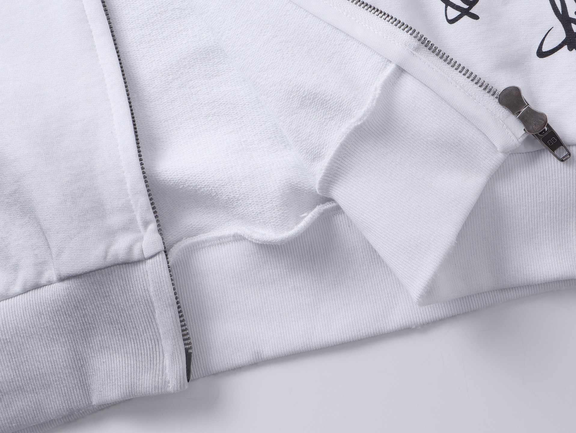 Balanciag@ Signature Print Hand-Painted Graffiti Cardigan Hoodie FW26