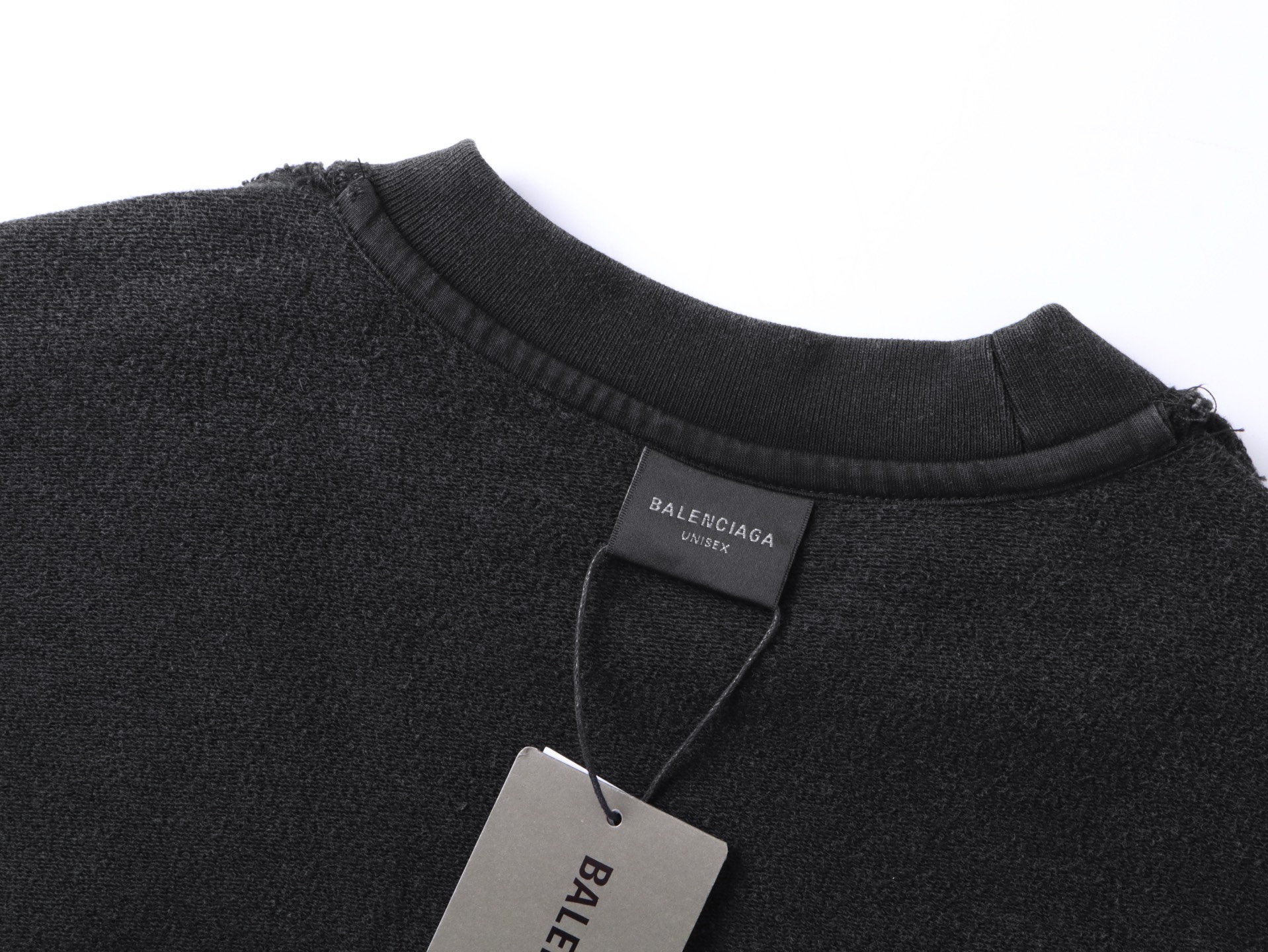 Balanciag@ Reverse Embroidered Washed Crewneck Hoodie FW26