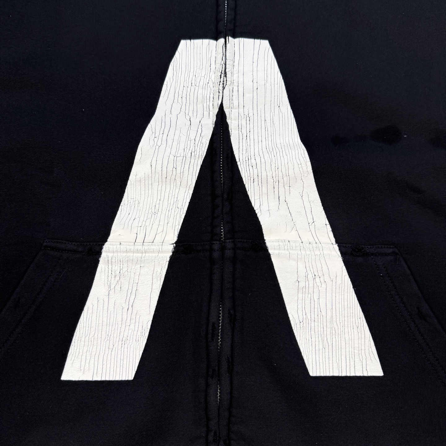 Balanciag@ Cracked Print Zipper Hoodie