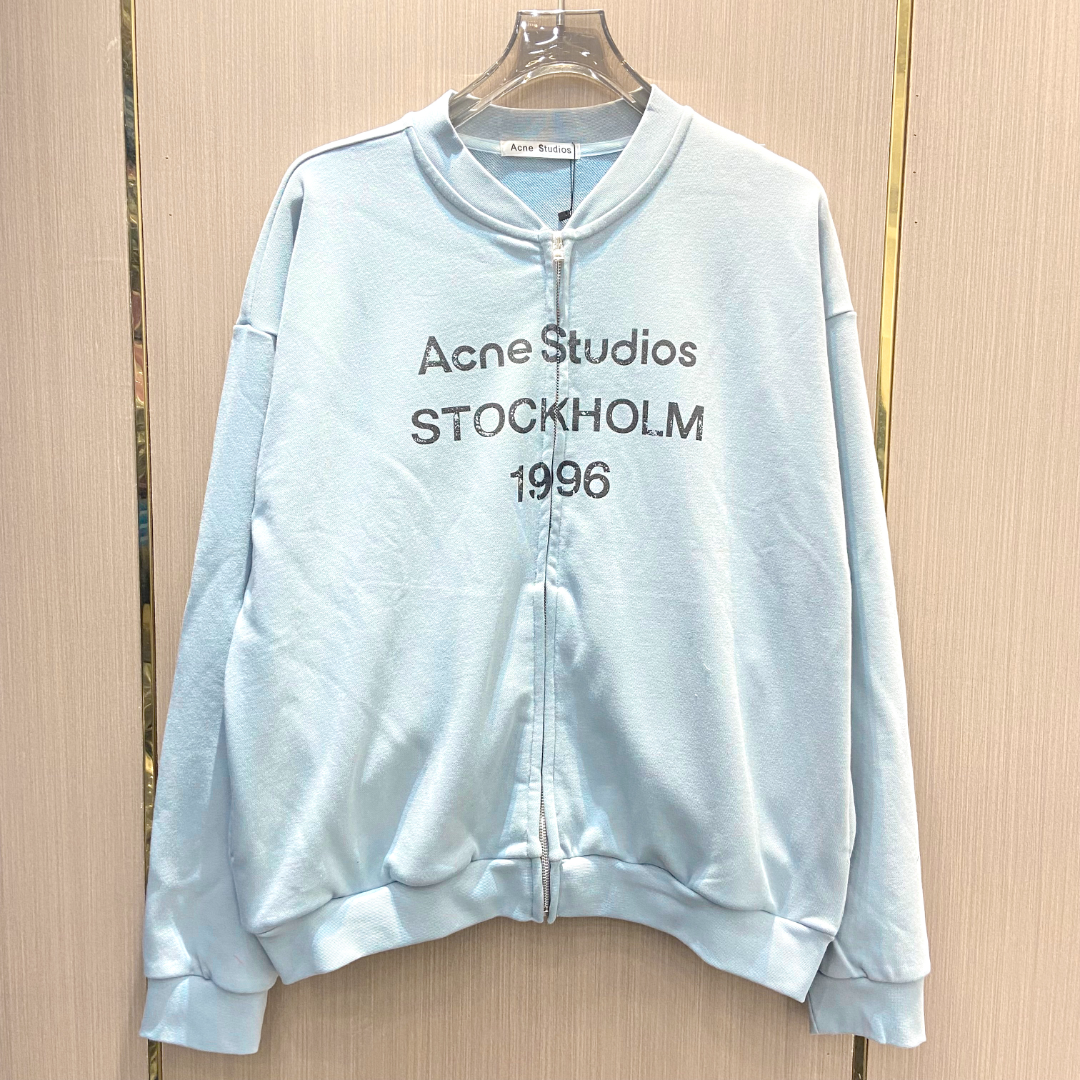 Acne Studios STOCKHOLM 1996 Faded Zip Logo Sweater