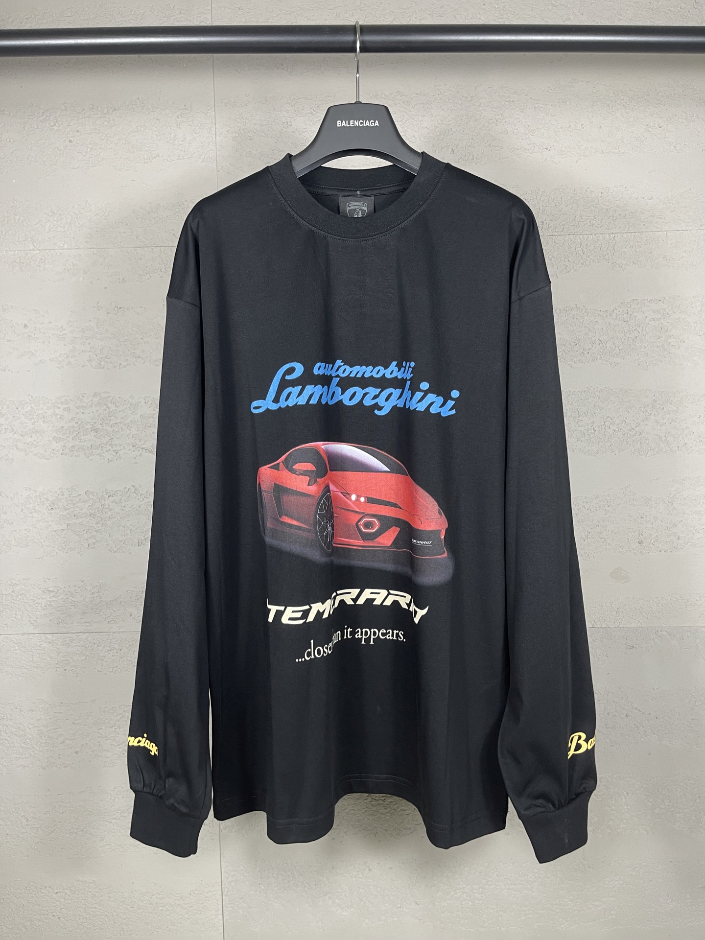 Balanciag@  Lamborghini  Long Sleeves Tee 2025