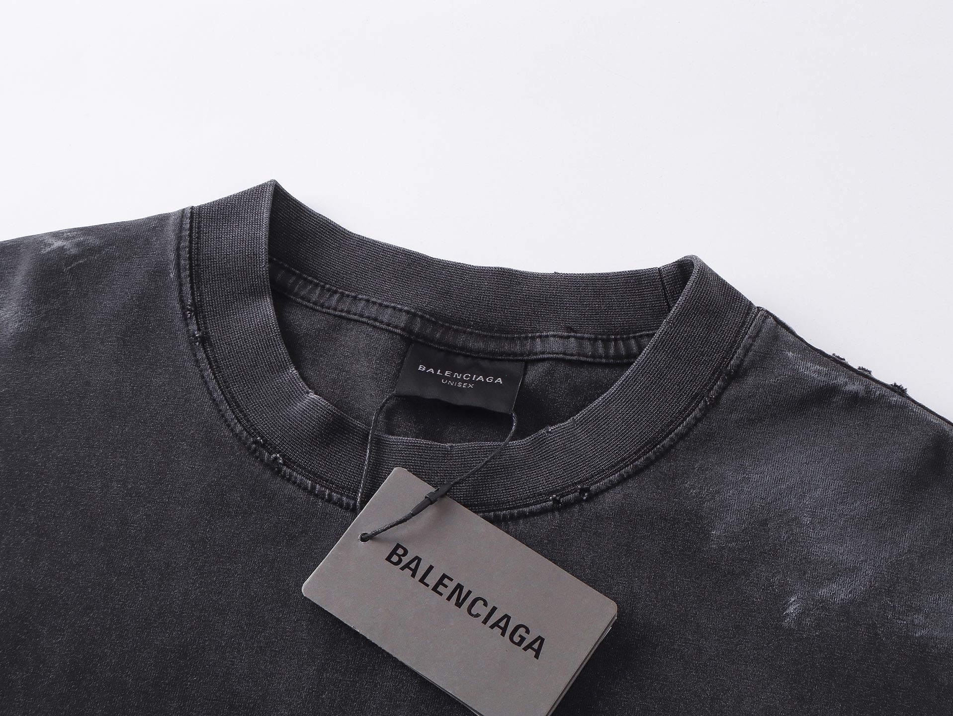 Balanciag@ Graffiti distressed long-sleeve shirt. 2025