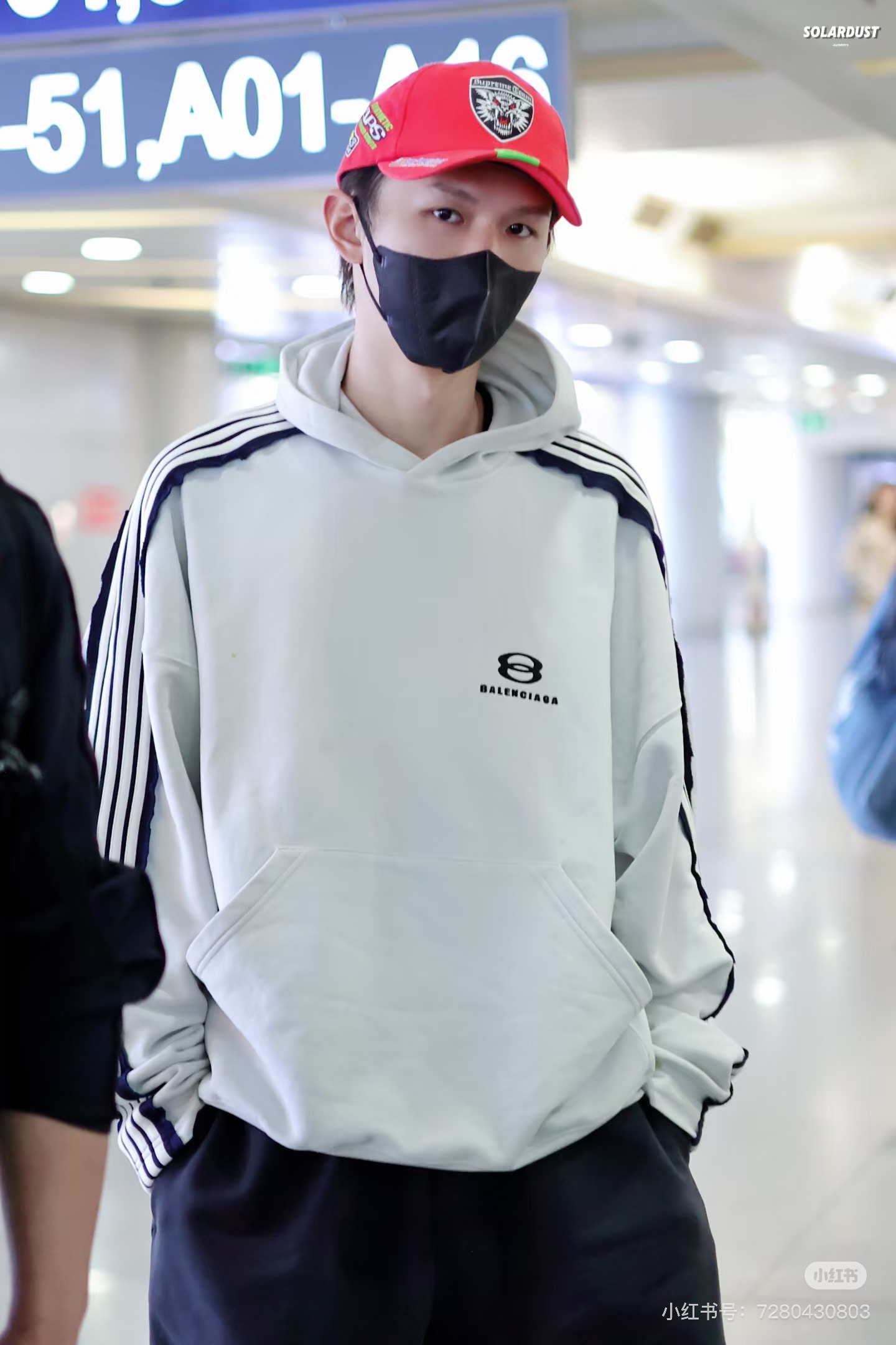 Balanciag@ Tape Panels Sleeve Hoodie