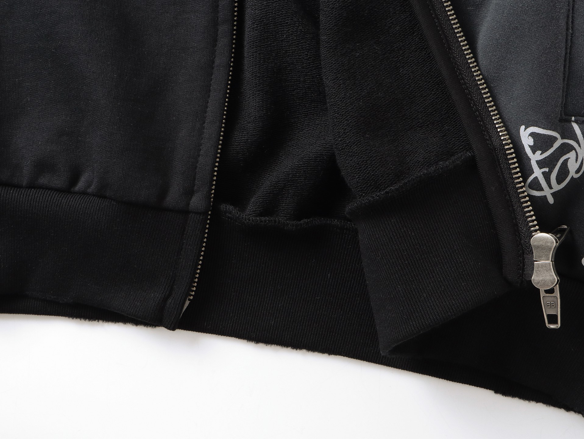 Balanciag@ Signature Print Hand-Painted Graffiti Cardigan Hoodie FW26