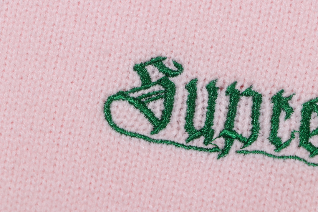 Supreme Embroidered Letter Logo Crewneck Wool Knit Sweater