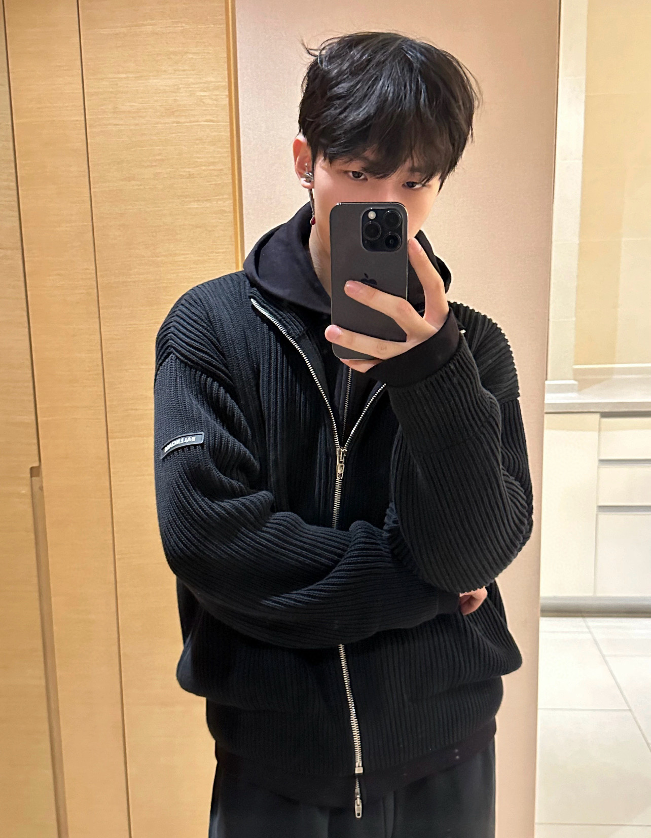 Balenciag@ Men's Zip Up Cardigan