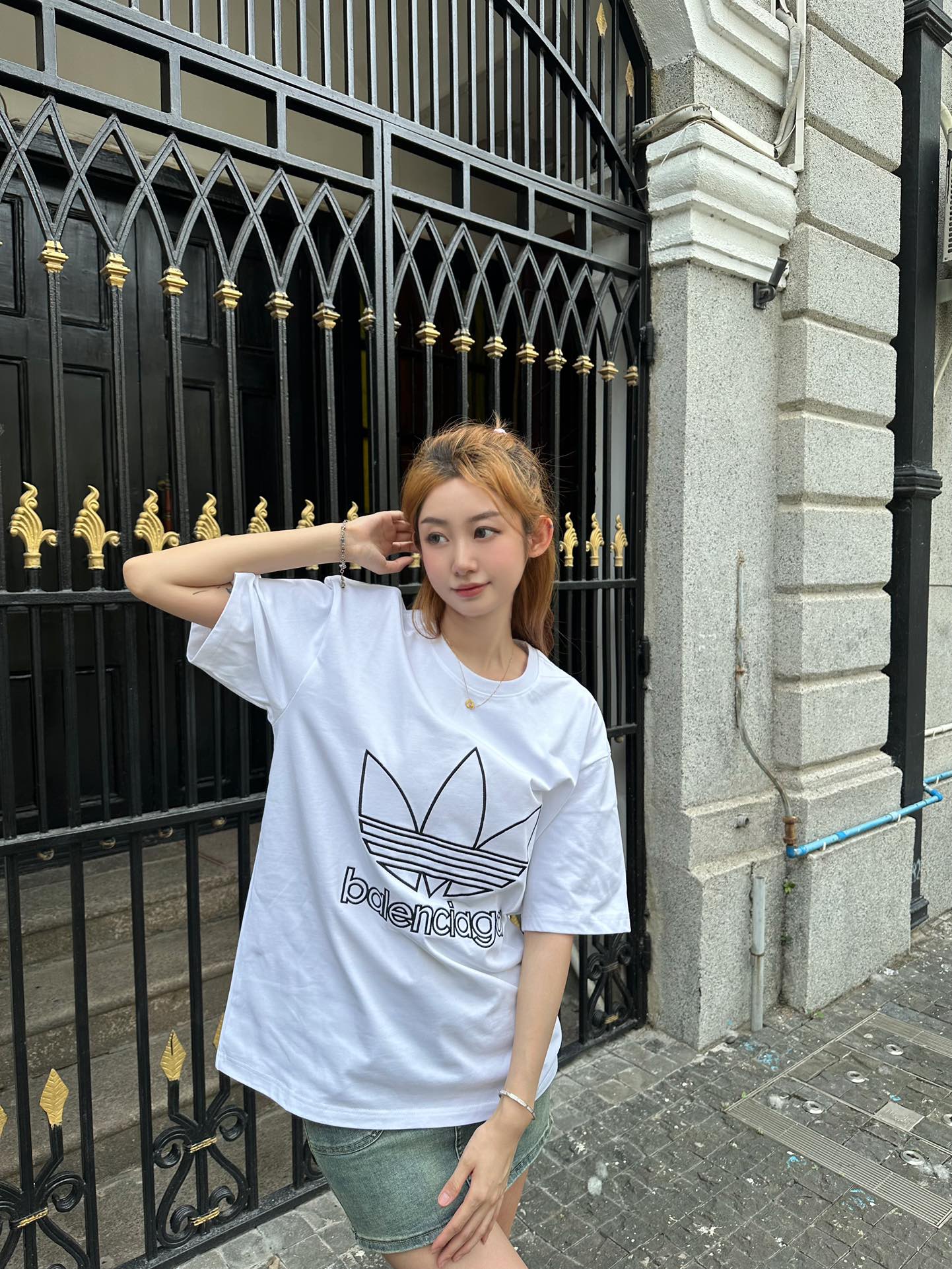 Adidas New clover embroidery logo short sleeves