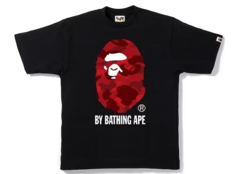 BAPE Red Color Camo By Bathing Tee
