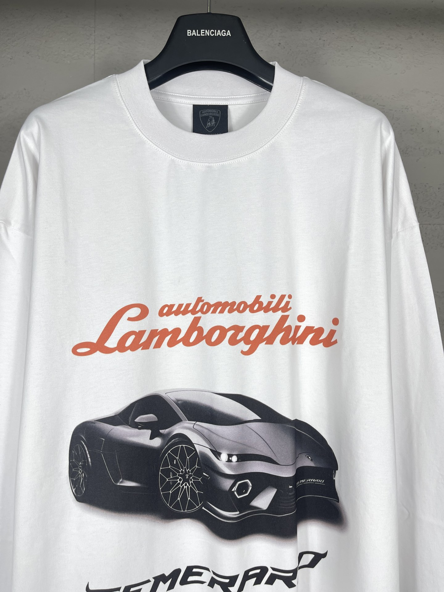 Balanciag@  Lamborghini  Long Sleeves Tee 2025