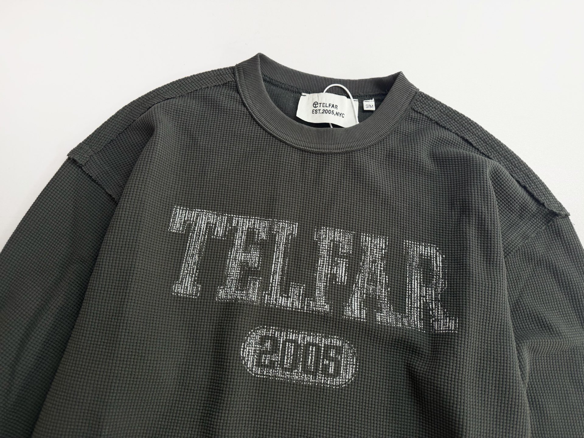 Telfar Distressed Waffle Knit Long-Sleeve
