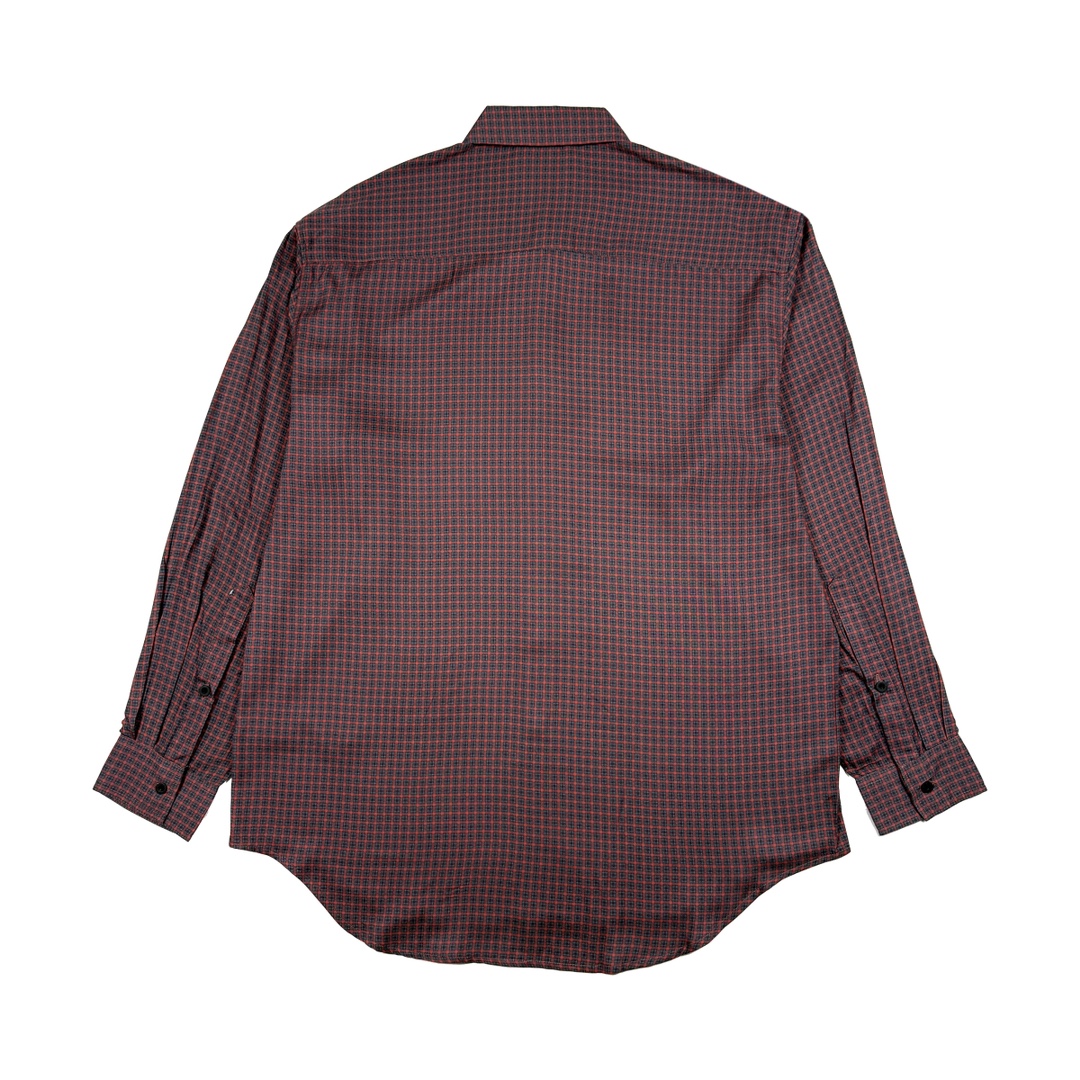 Balanciag@ Plaid Long-Sleeve Collared Shirt