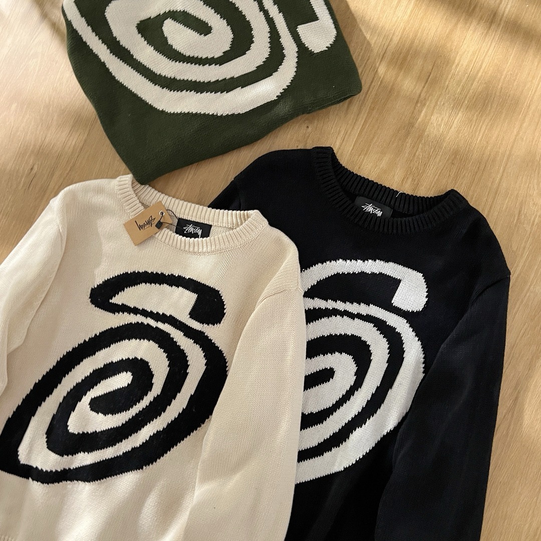 Stussy  S  curly mosquito coil knit sweater