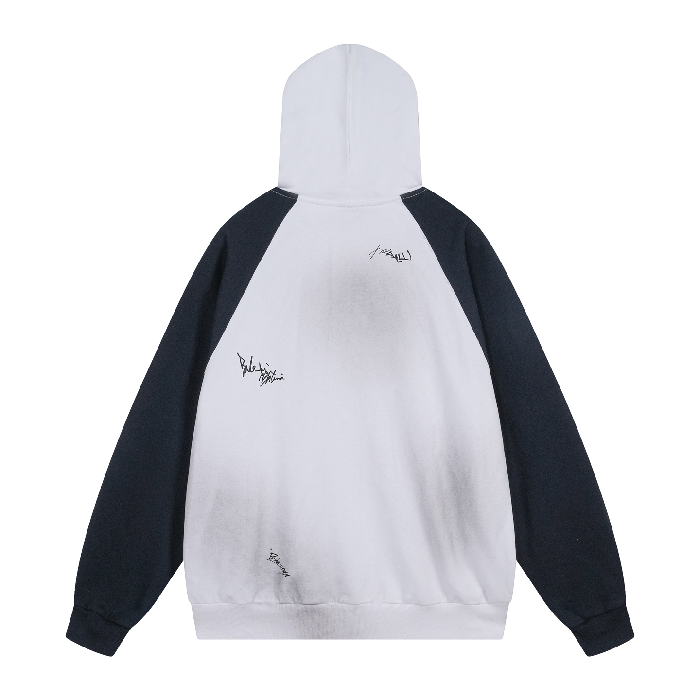 Balanciag@ Signature Print Hand-Painted Graffiti Cardigan Hoodie FW26