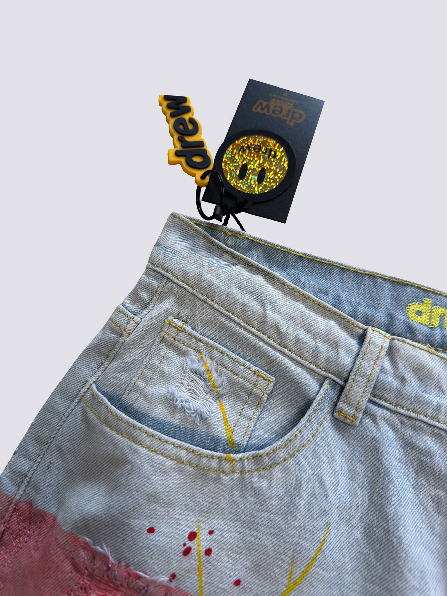 Drew House  Teddy Bear Smiling Face Jeans