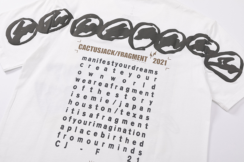 Travis Scott Joint badge style Logo letter foam printing round collar and short sleeves