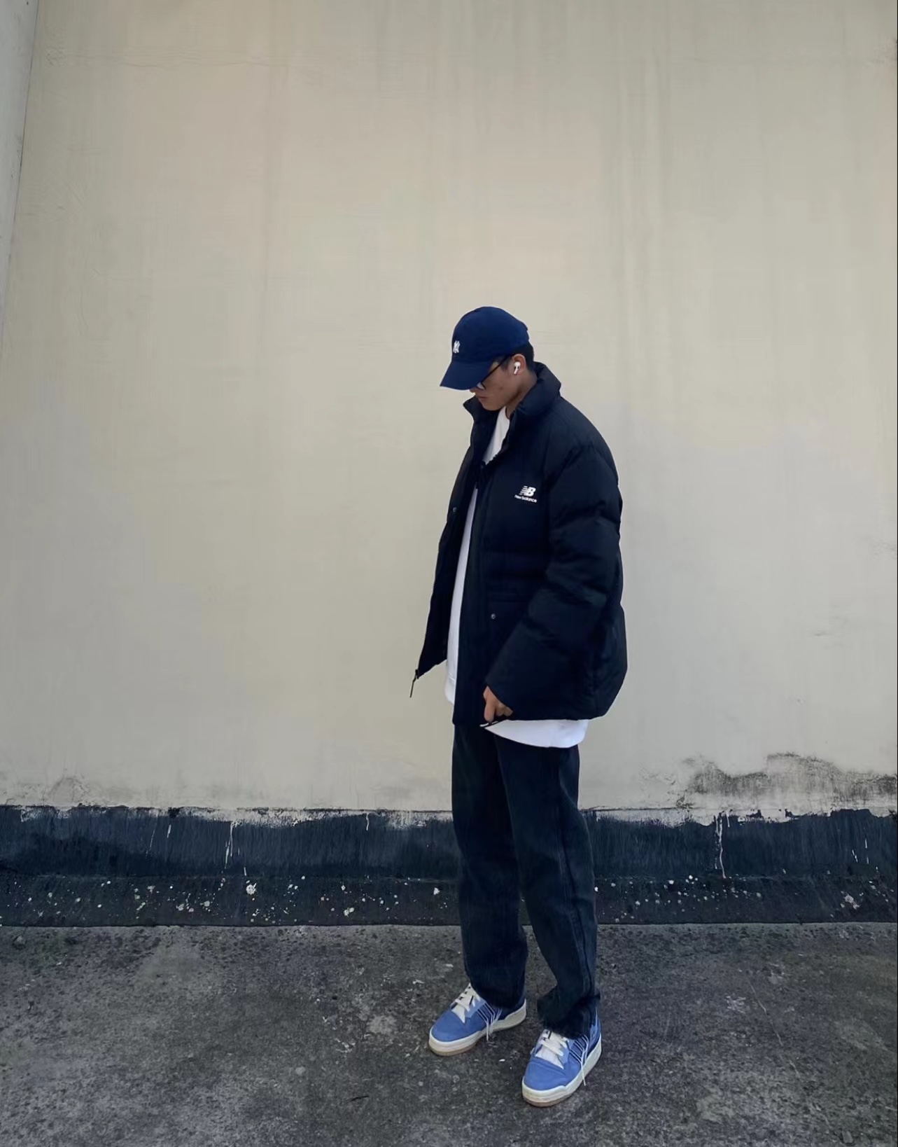 NEW BALANCE solid color large pocket down jacket