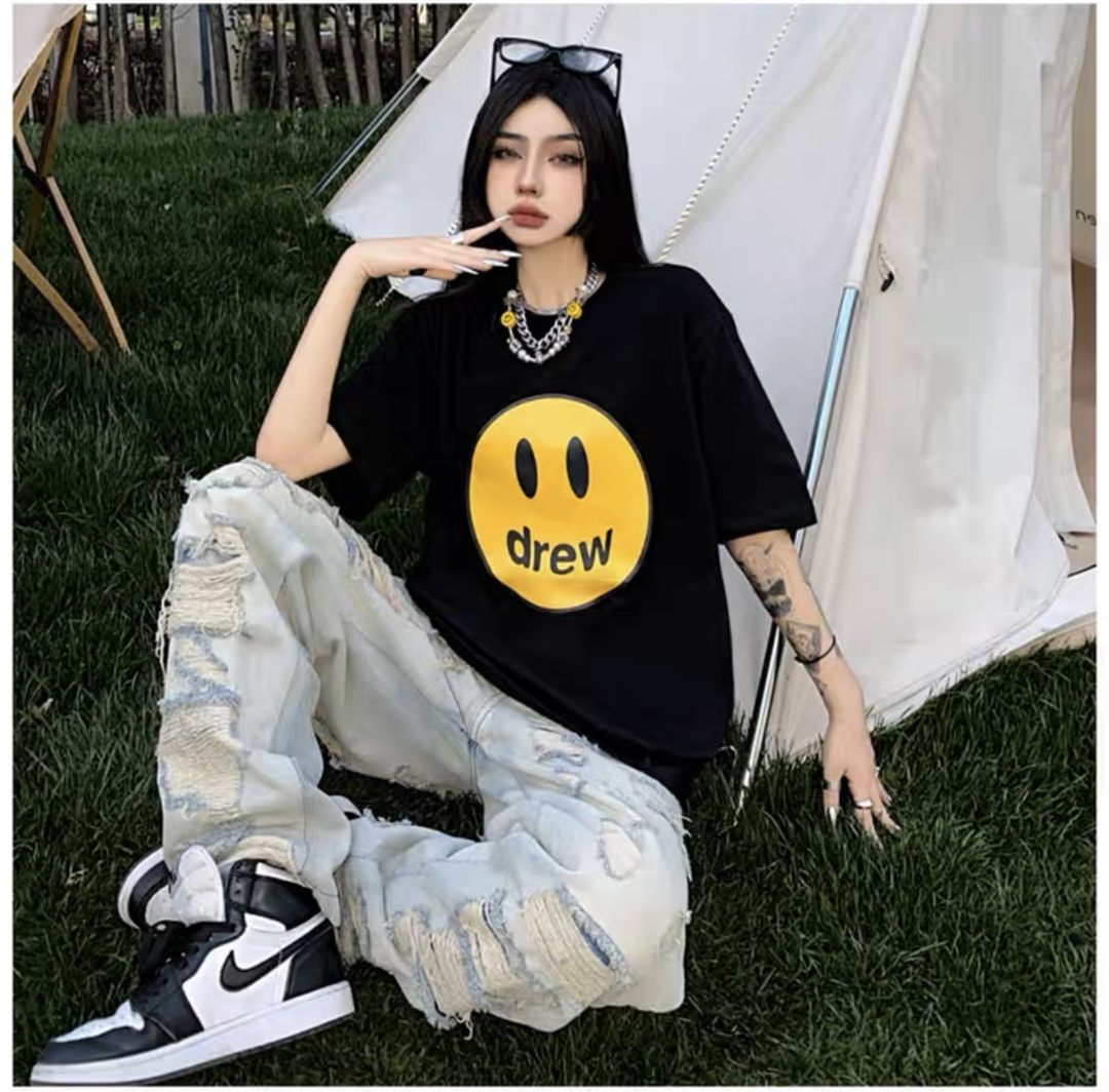 DREW classic smiley face printing short sleeves