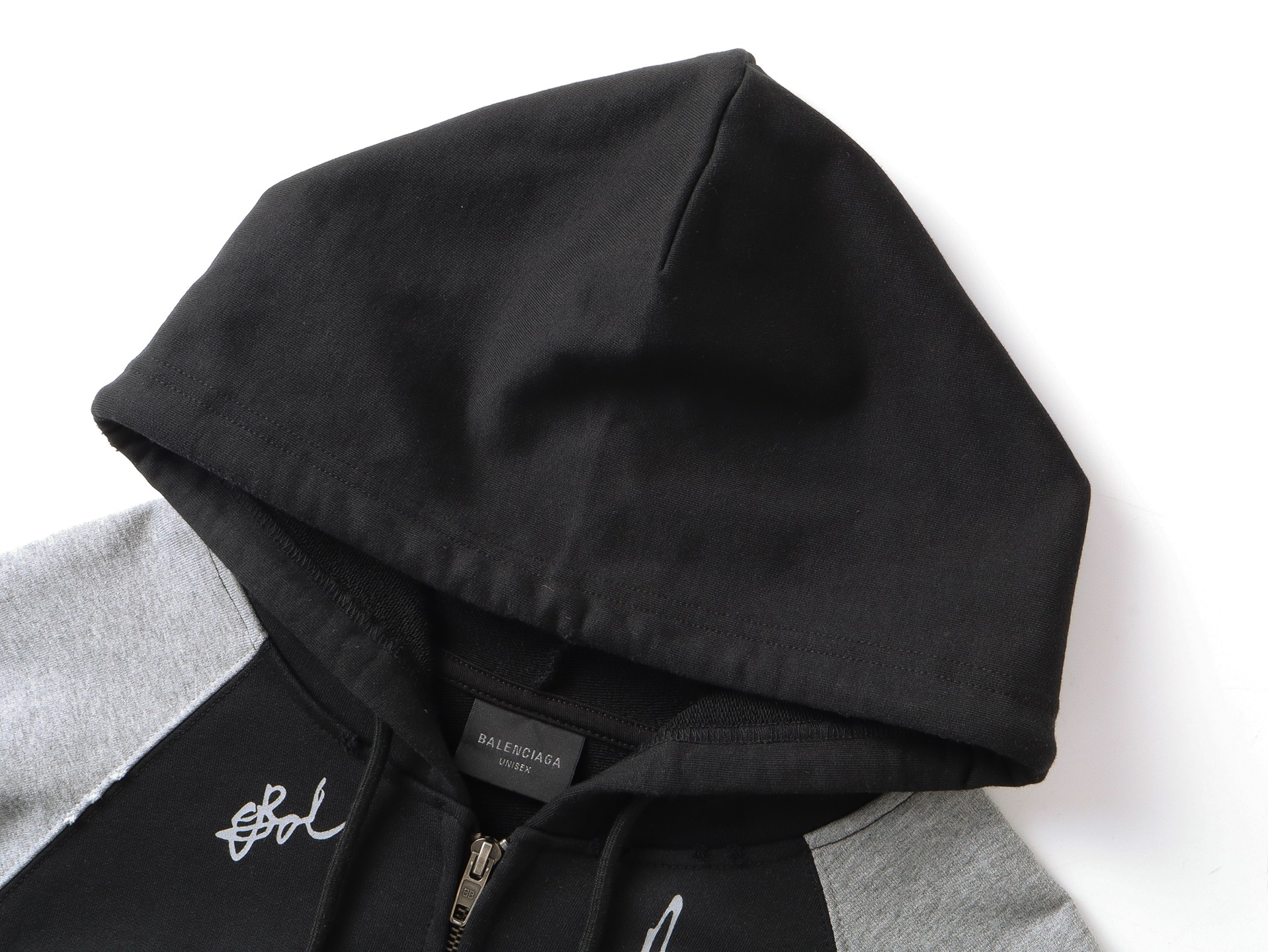 Balanciag@ Signature Print Hand-Painted Graffiti Cardigan Hoodie FW26