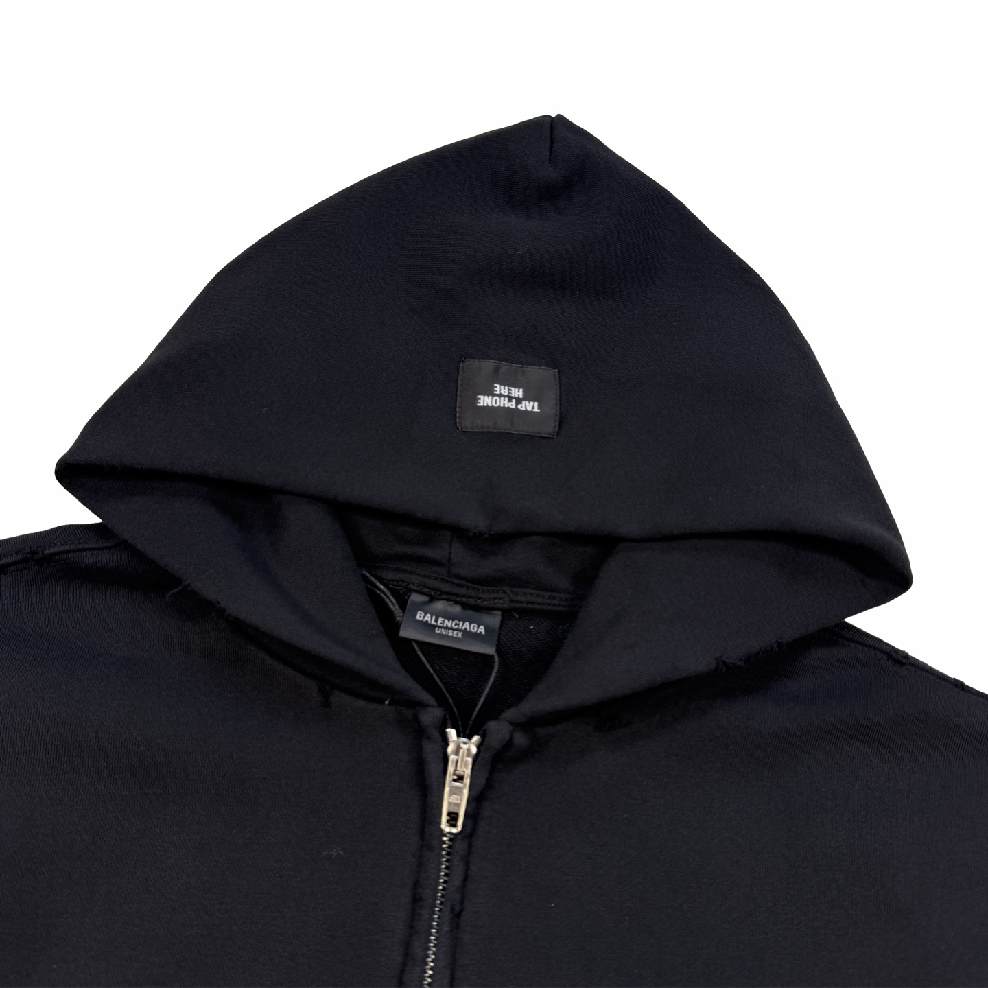 Balanciag@ Cracked Print Zipper Hoodie