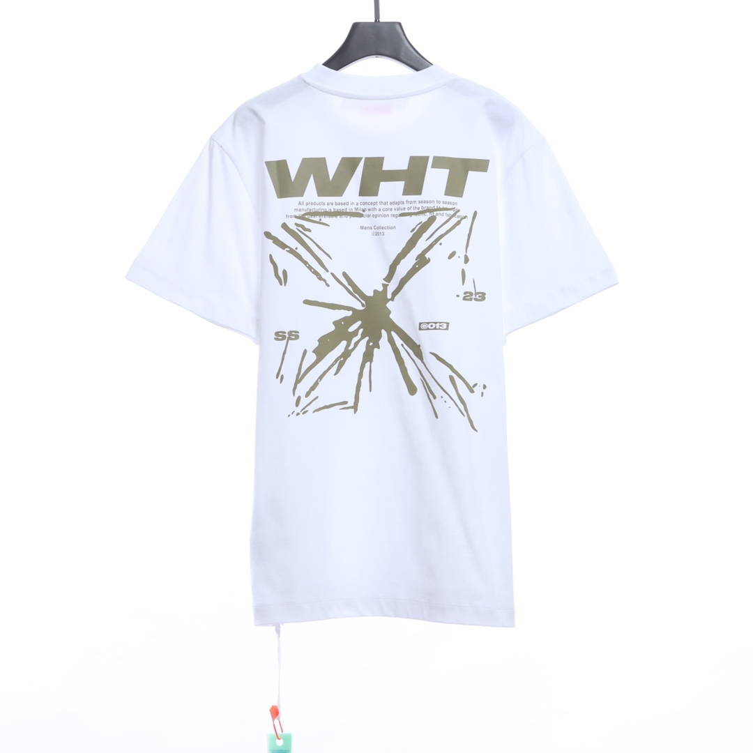 OW Sketch Splashed Ink Arrow Letter Short Sleeves