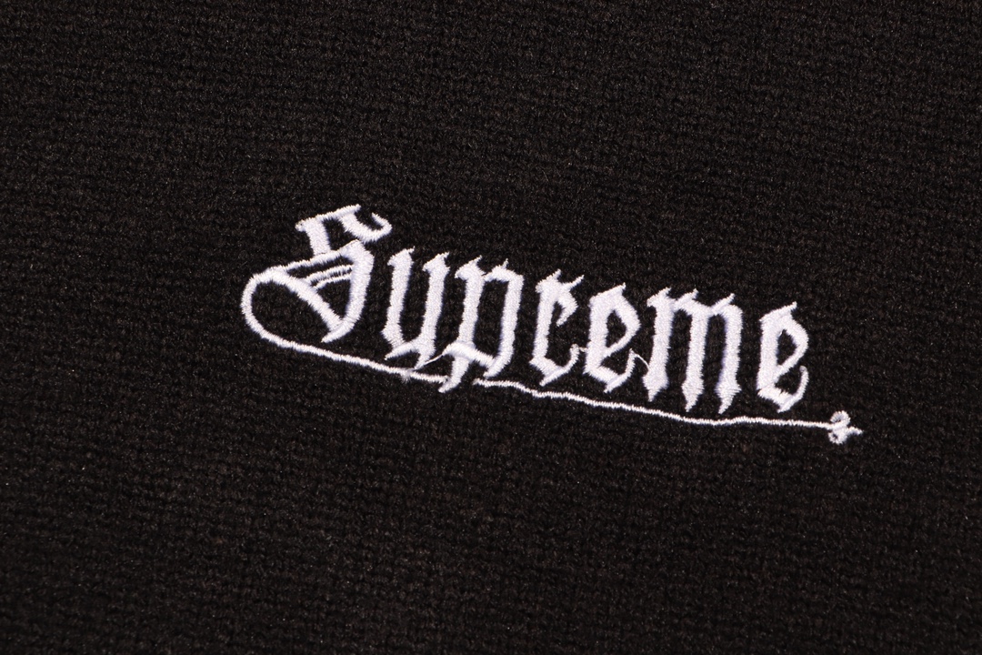 Supreme Embroidered Letter Logo Crewneck Wool Knit Sweater