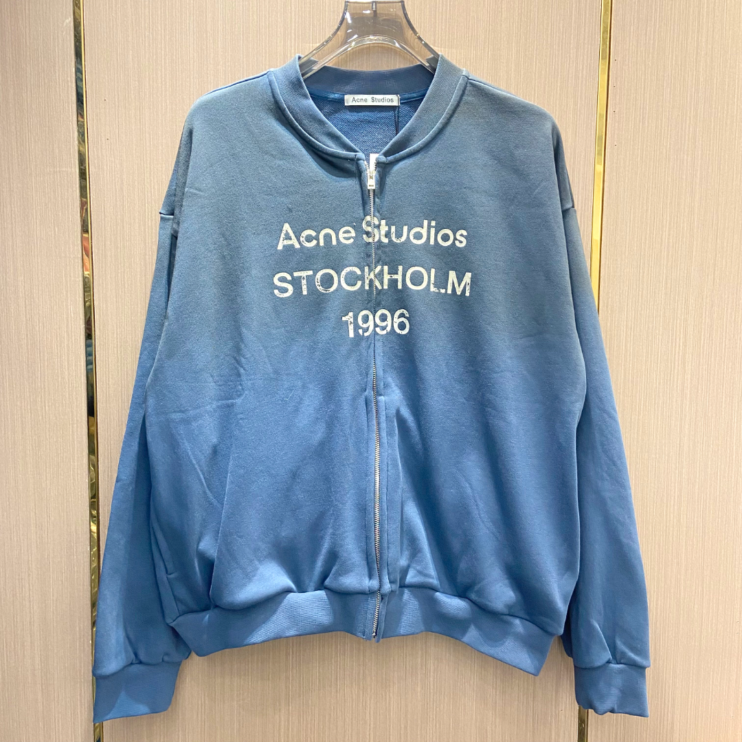 Acne Studios STOCKHOLM 1996 Faded Zip Logo Sweater