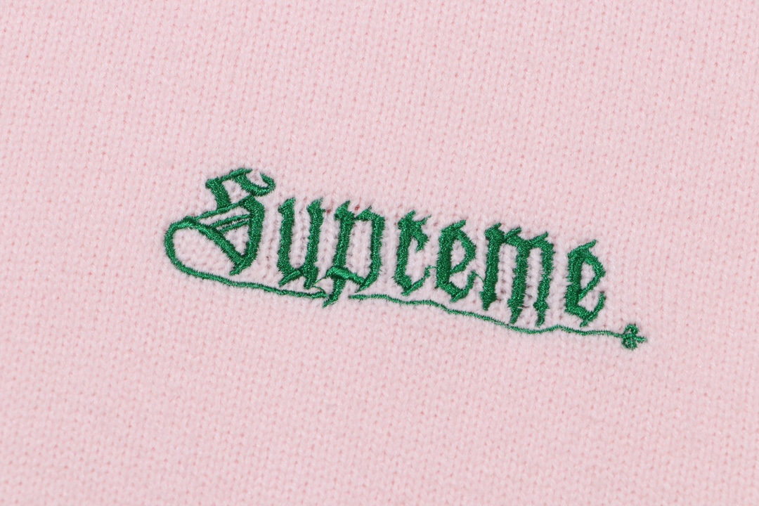 Supreme Embroidered Letter Logo Crewneck Wool Knit Sweater